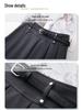 2025 College Style Pleated A-Line High Waist Slimming Skirt - Small Size, Versatile Midi & Short Options for Women