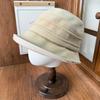 Niche Leather Edge Basin Hat Female Three-dimensional Pleated Solid Color Bucket Hat Autumn and Winter Commuting Versatile Atmosphere Bucket Hat