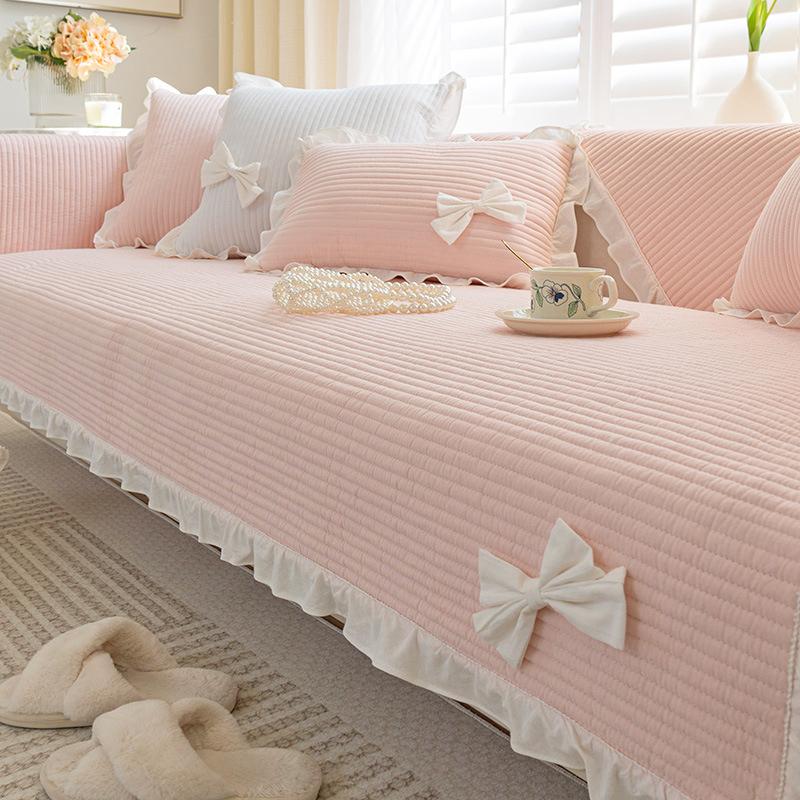 Pastoral Floral Pattern Sofa Cover Non-Slip Cotton Sofa Cushion Four Seasons Universal Sofas Towel Home Decoration Slipcover