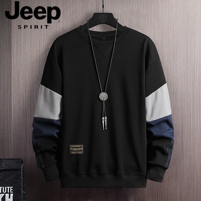 JEEP SPIRIT Men's Loose Round Neck Sweatshirt
