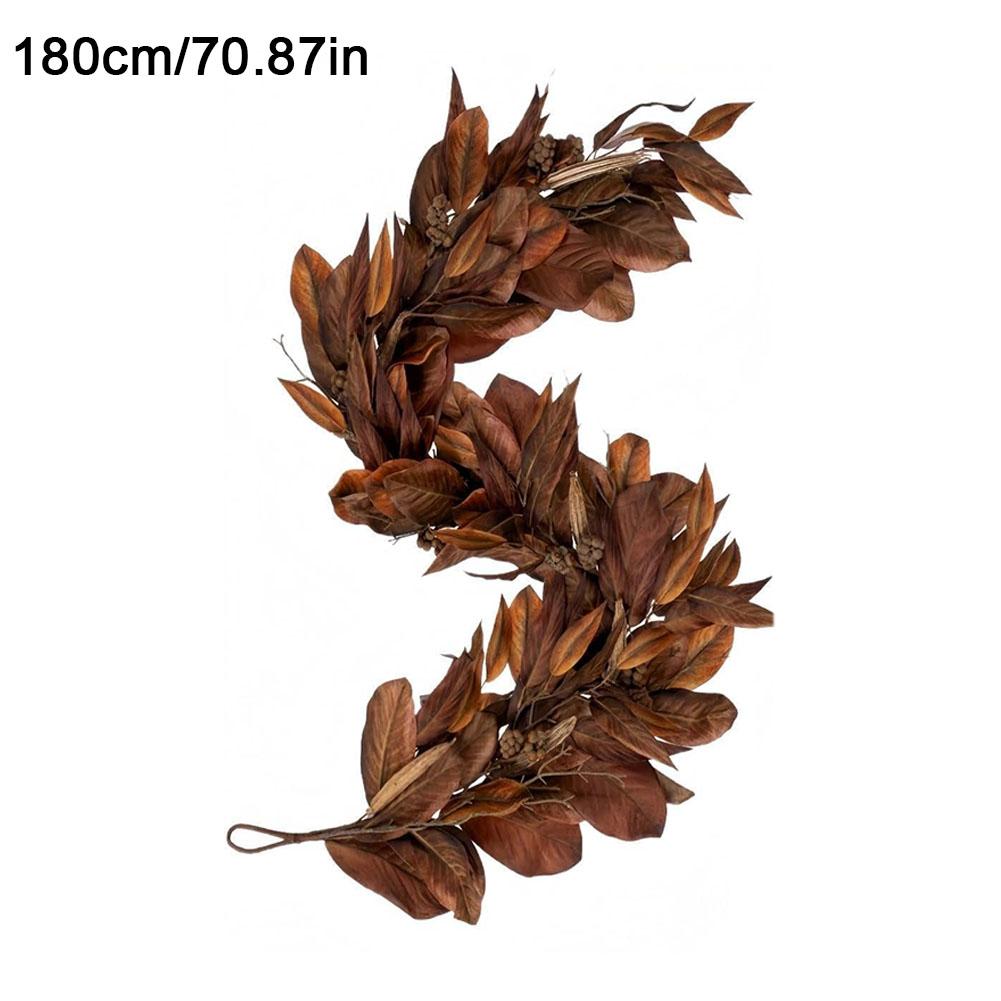 

New Brown Magnolia Leaf Garland, Artificial Magnolia Leaf Garland Realistic, Autumn Magnolias Leaf Artificial Garlands