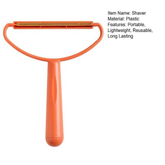 Portable Scraper Cat Dog Hair Remover with Long Handle Anti-Slip Curved Grip Reusable Widened Coverage Area Hair Ball Lint Remover
