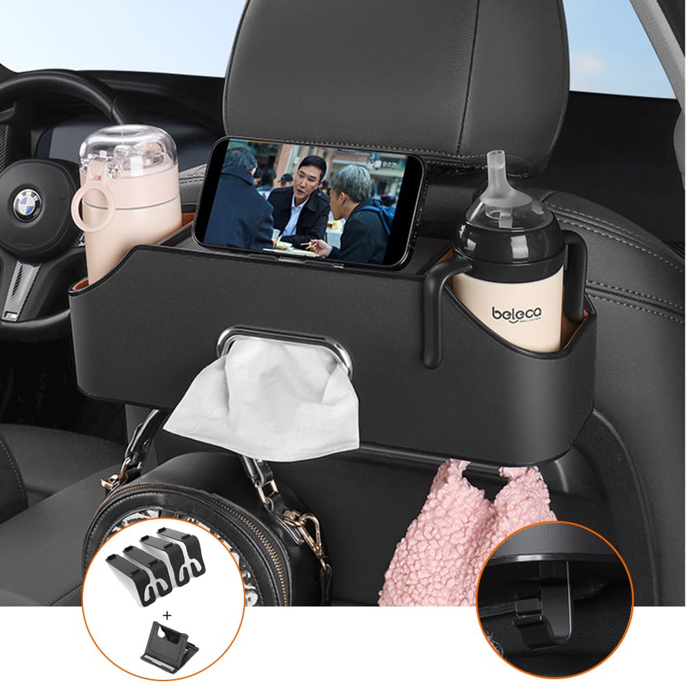 EXCEREY Car Tissue Backseat Drink Storage Tissue Box Cup Smartphone Umbrella Easy Multifunctional Storage Box, Holder, Pocket, Organizer, Box, Holder,