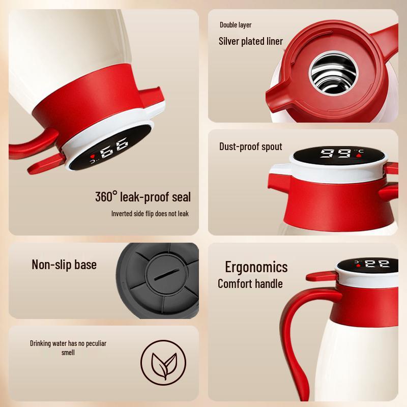 Large Capacity Insulated Thermos Flask with Glass Liner, 7-Hour Heat Preservation, Boiling Water Warming Pot, Hot Water Bottle for Home Use.