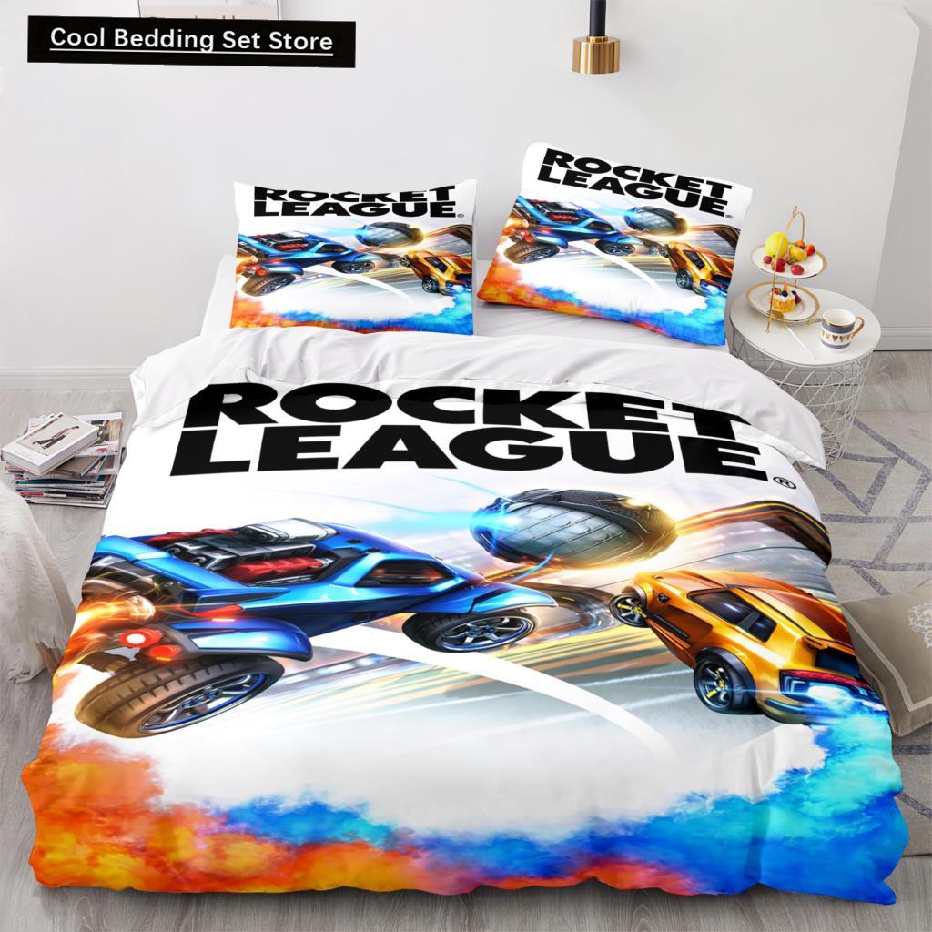 

Постельный комплект Rocket League Покрывало Односпальный Полуторный Двуспальный Кинг-сайз Автомобиль Rocket League Комплект постельного белья Детская спальня Пододеяльник EU single(135x200cm)