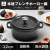 Wang Genji Cast Iron Enamel with Induction Gas Large Oven Home Cooking Pot Pot, Waterless, 22cm, Handles, Cooking, Cooking, Capacity, Durable, Safe,