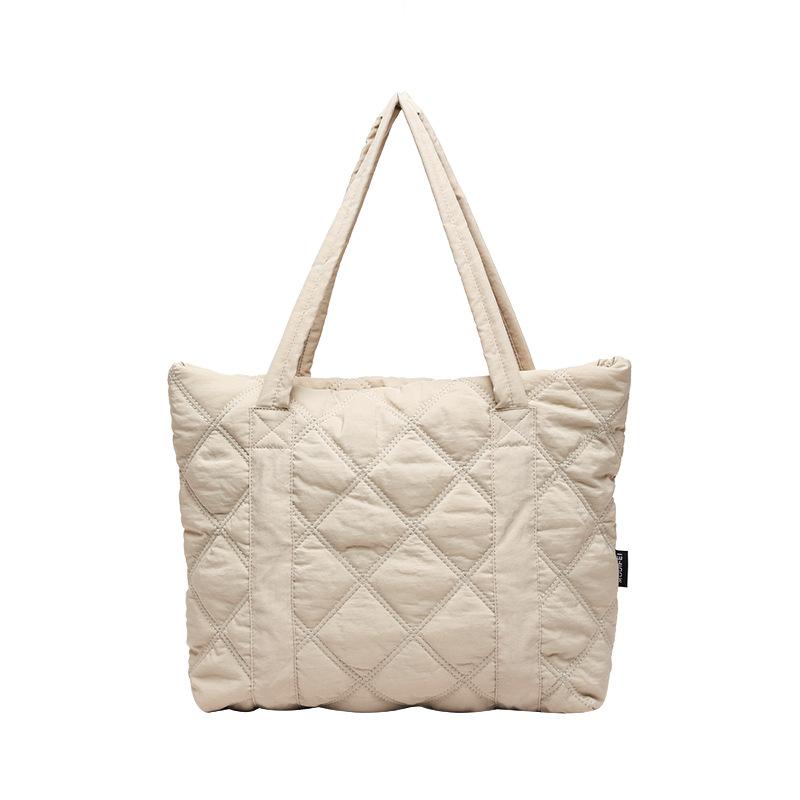 Borsa a tracolla casual da donna in piuma borsa a tote invernale a rombi