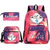 Genshinimpact Yuanshen School Bag Three-Piece Pencil Case Shoulder Bag Backpack