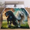 Comfortable Horse Theme Pattern Blanket Soft High-Definition Digital Print Cooling Blanket All-Season, Family and Friends Gift Perfect Gift Soft Breat