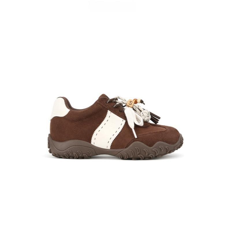 6CM inner height increase~ leather platform German training shoes women's autumn new outdoor hiking sports leisure jogging Forrest Gump shoes