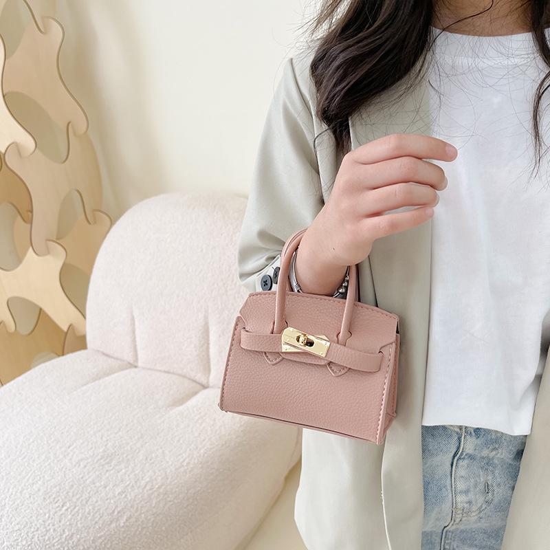 Korean Style Lychee Pattern Mini Crossbody Handbag for Girls