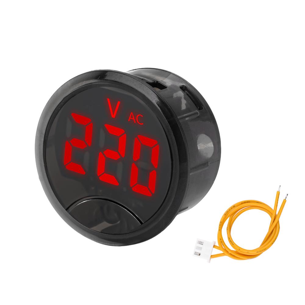 AC 50~265V  LED Digital Display Round Two-wire Voltmeter AC Digital  Voltage  Volt Detector Tester Monitor Pane