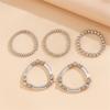 Pack of 5 Adjustable Metal Bracelet Set Stackable Wrist Jewelry Versatile Handchain For Casual and Formal Event