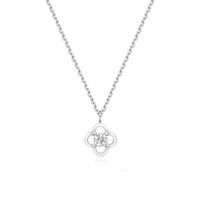 Line Flower Cubic Necklace
