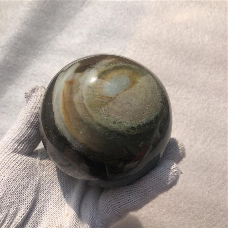 Natural Rock Colorful Ocean Jasper Ball Rock Stone Sphere Home Feng Shui Decoration
