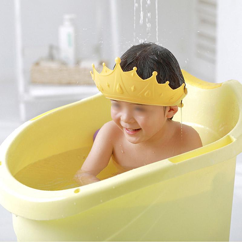Baby-Duschhaube, wasserdicht, Shampoo-Hut für Kinder, Dusche, Kleinkind, schützt Ohren und Augen, Mädchen und Jungen, verstellbare Badekrone aus Silikon