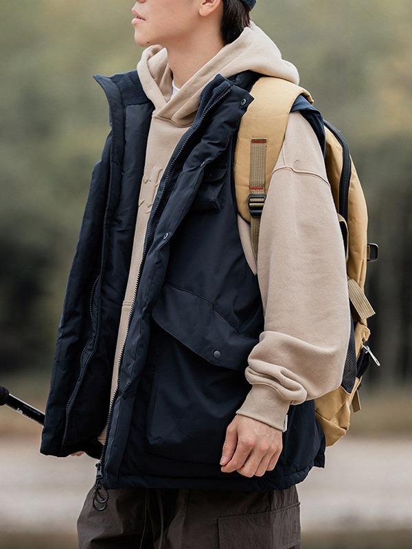 Men's Trendy Winter Cotton Vest - Functional Outdoor Wear with Thick, Warm Insulation