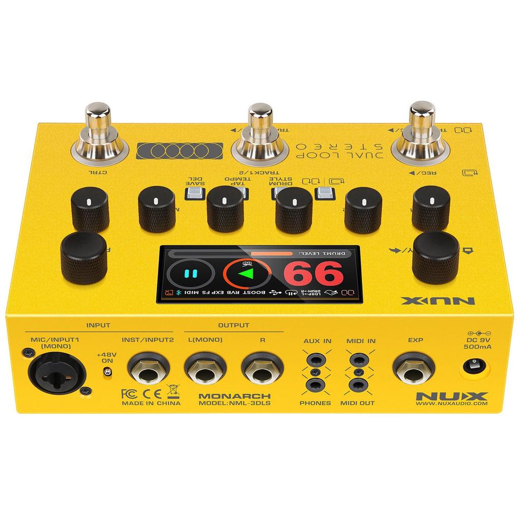 Dual Loop Stereo Pedal Looper for and Vocals with Drum USB and Footswitches for Live Performance NU-X Multi-Effect Guitar, Bass, Machine,