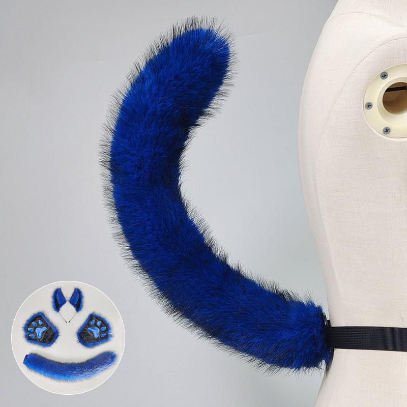 Halloween Wolf Costume Set: Plush Ear Headband Paw Gloves Tail Cosplay Party Dress-Up