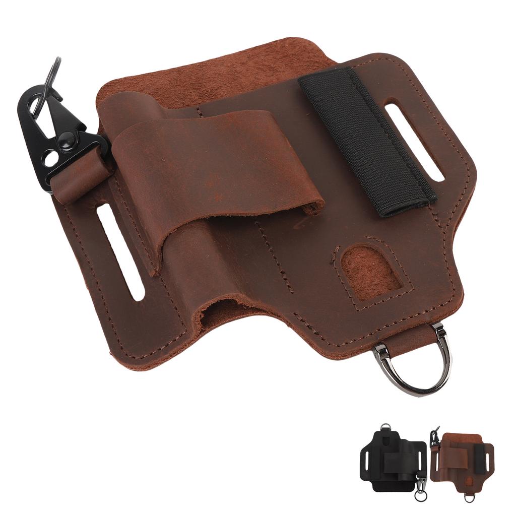 Skórzana Torba na Narzędzia na Pasek Wielofunkcyjna Przenośna Saszetka na Narzędzia na Pas do Przygód na Świeżym Powietrzu, Pracy, Napraw