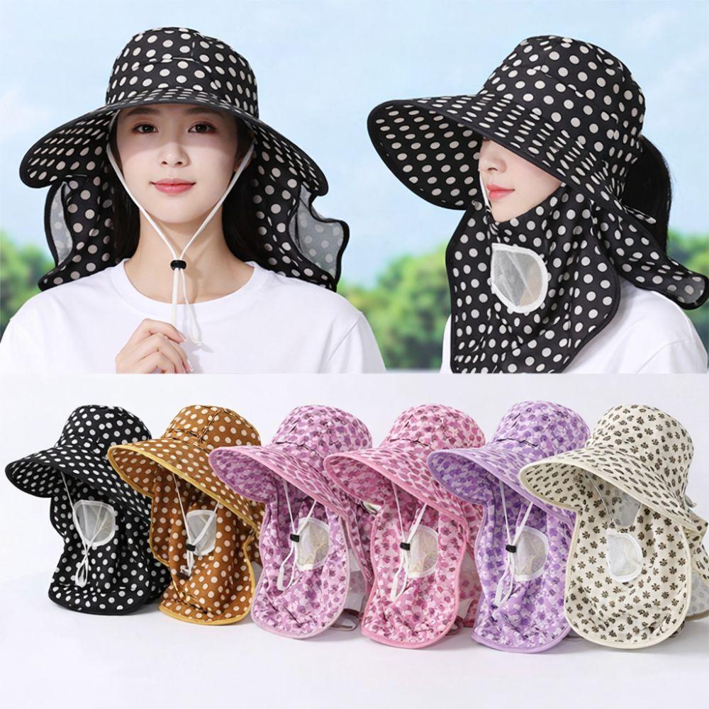 Breathable Tea Picking Work Hat UV Protection Fisherman's Hat Face Mask Sun Hat  Summer Outdoor