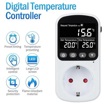 Digital Temperature Controller EU Timer Socket Home Smart Thermostatic Switch with Sensors Time Control Heating Cooling