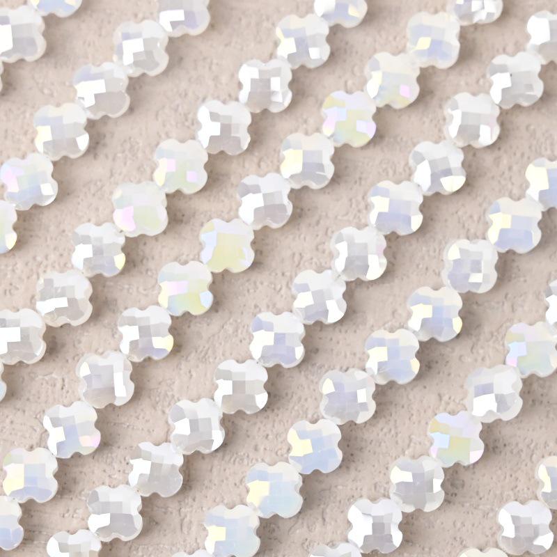 Electroplated Four-Leaf Clover Sherpa Beaded Jewelry Accessories for DIY Necklaces