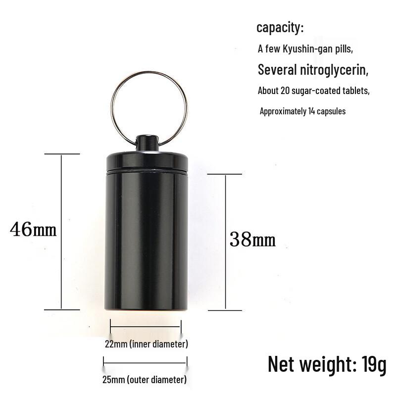 ZISIZ Portable Waterproof Weekly Aluminum Pill Organizer - Black 4-Pack