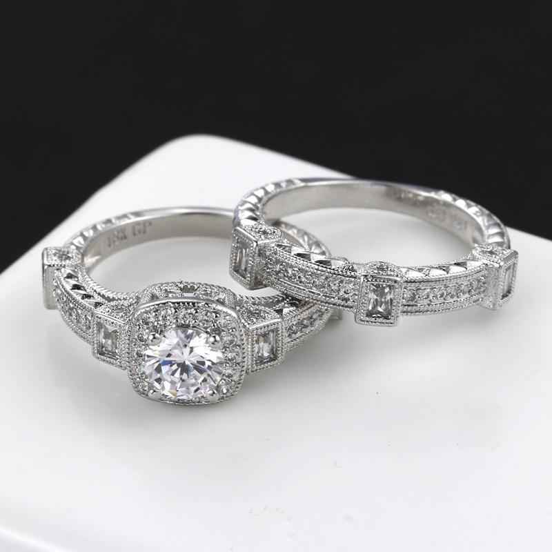 Jewelry, Fashionable Double-Layer Ring, Zircon-Plated Real Gold Men'S And Women'S Rings Are Customized.