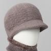 Women's Autumn Winter Warm Knit Hat Thickened Milk Duck Tongue Hat Rabbit Fur Hat for Middle-Aged and Elderly People