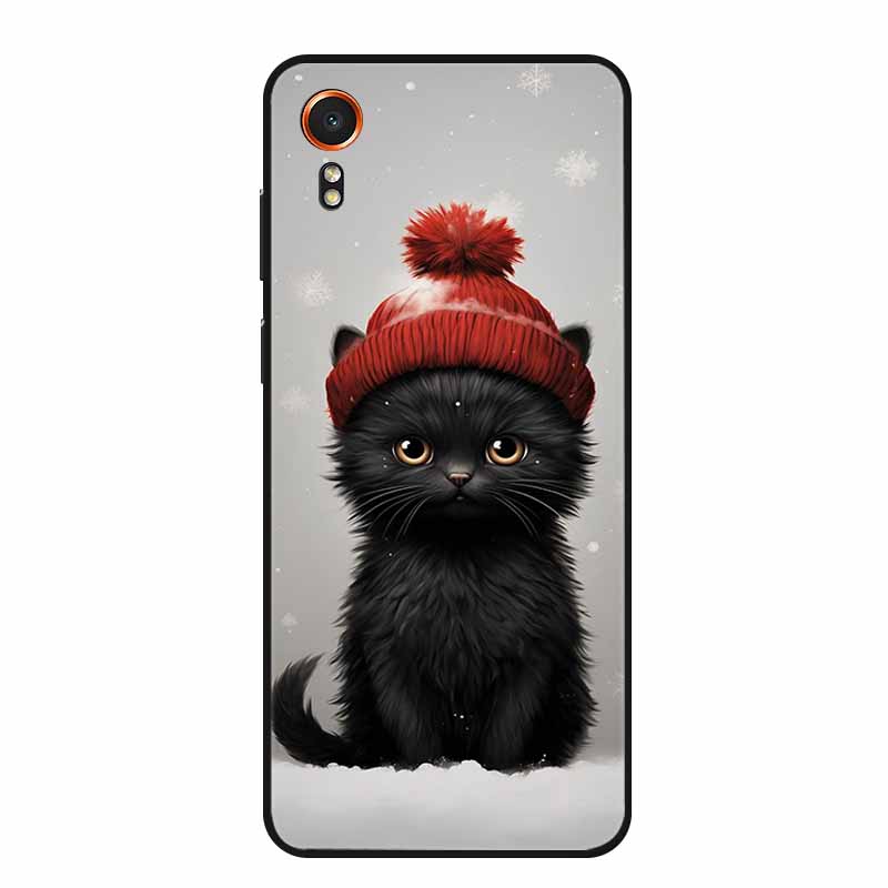 For Samsung Galaxy Xcover 7 Case Fashion Flowers Black Silicone Soft Back Cover For Samsung Galaxy Xcover7 Phone Case Coque Capa
