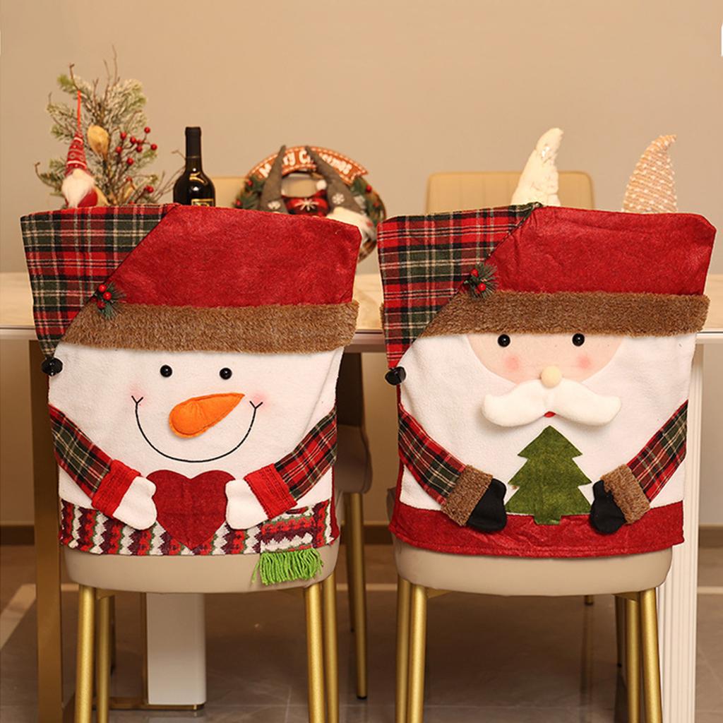 1/2Pcs Christmas Chair Back Covers 21.26x18.9in Chair Covers Dining Chair Slipcovers for Holiday Gatherings Interior Decoration
