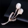Korean Style Pearl Brooch: Versatile Floral Diamond Pin for Women's Coats