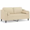Vidaxl 2-Seater Sofa With Cushions, Cream, 140 Cm, Fabric