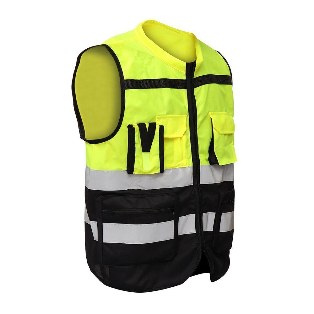 Traffic Construction Warning with Pocket Reflective Safety Jacket Waistcoat Working Clothes