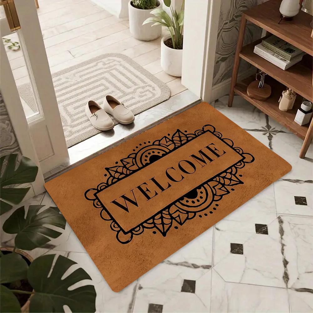 Schattige Cartoon Kat Brief Welkom Deurmat Amerikaanse Landelijke Stijl Zacht Antislip Entree Tapijt Zoete Huisdecoratie voor Binnen Buiten Gebruik 30x50cm