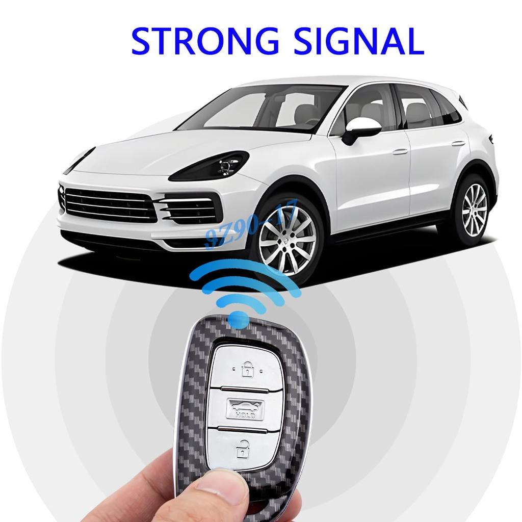 Carbon Fiber Smart Key Fob Cover Case Chain Ring For Hyundai Tucson Elantra Ioniq Sonata Accessories