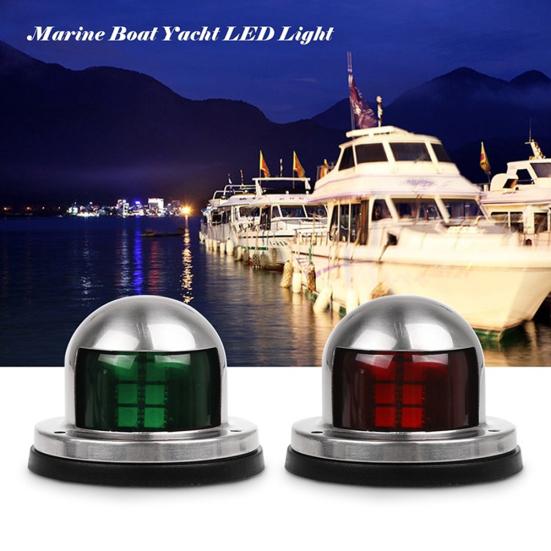 2 Pezzi Rosso + Verde Acciaio Inossidabile 12/24V Barca Yacht LED Luce di Navigazione