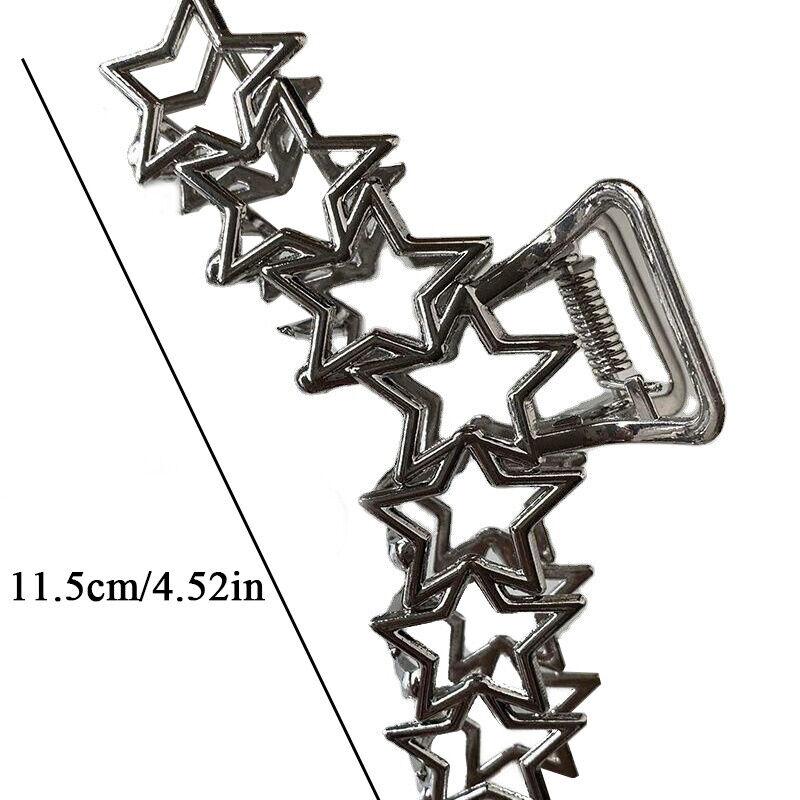 Large Metal Star Hair Claw Clip Irregular Hairpins Punk Style Silver Hair Claw&