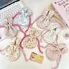 Cute Bunny Ear Flower Drawstring Storage Bag Outdoor Portable Cosmetics Lipstick Handbag For Outdoor Travel Storage Bag