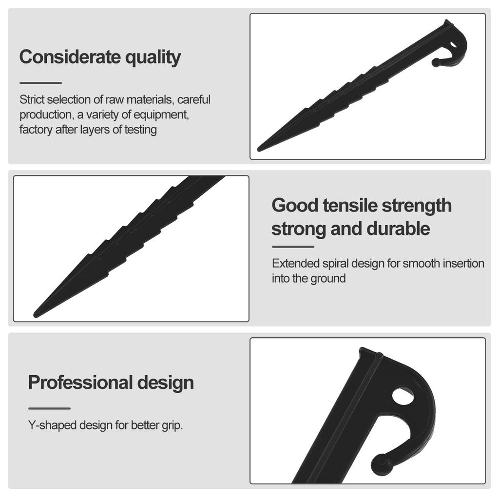 20 Pcs Outdoor Camping Tent Nails Sand Ground Triangular Stake Ground Awning Camping Tools Plastic Tent Pegs Nail Accessories