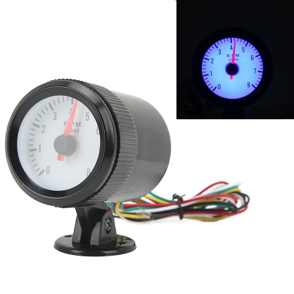 EBTOOLS 52mm Tachometer with LED Backlight for Gasoline Vehicles, 0-8000RPM for 4, 6, and 8 Cylinders