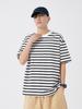 Summer Striped T-shirts Men Korean Fashion Oversized Tee Loose Tops Short Sleeve Basic Tshirts Unisex