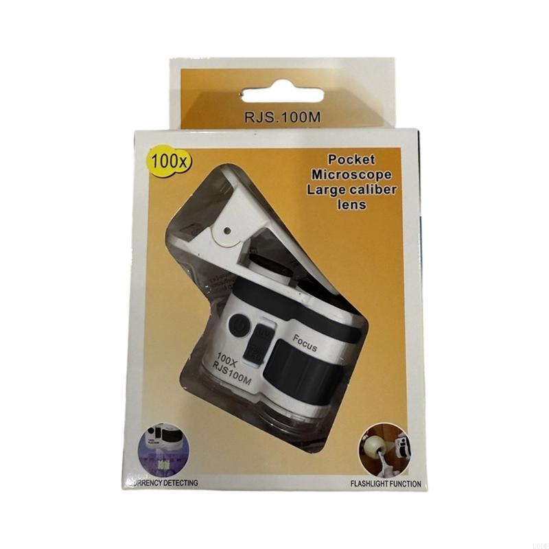 Kids Handheld Magnifier Tool Light Weight ABS Phone Microscope Clip For Outdoor Learning Activity