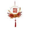 Chinese New Year Ornament Making Kit DIY Celebration Luminous with Tassel Flower Wreath Hanging Decoration for Wall Indoor Door