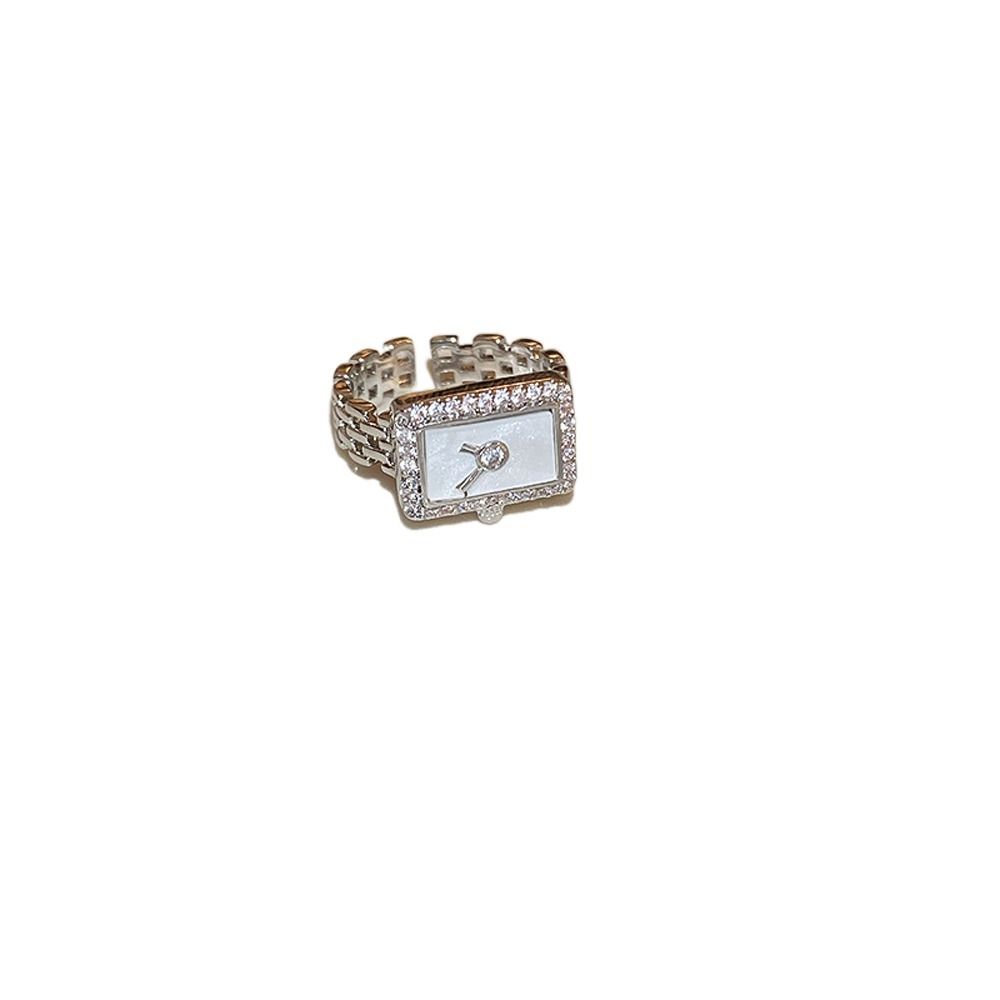 Gift Niche Design Ins Style Rhinestone Women Ring Fashion Jewelry Korean Style Ring Vintage Ring