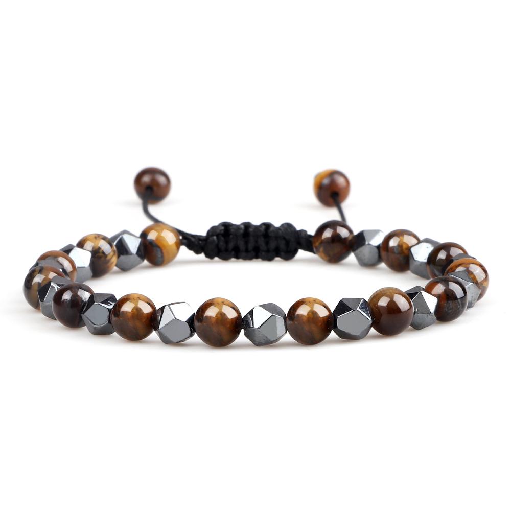 גברים חרוזי המטיט לא סדירים צמיד קסם נשים 4 6 8 מ"מ טבעי לבה טייגר עין חרוז זוג צמיד אופנה תכשיטי ידידות