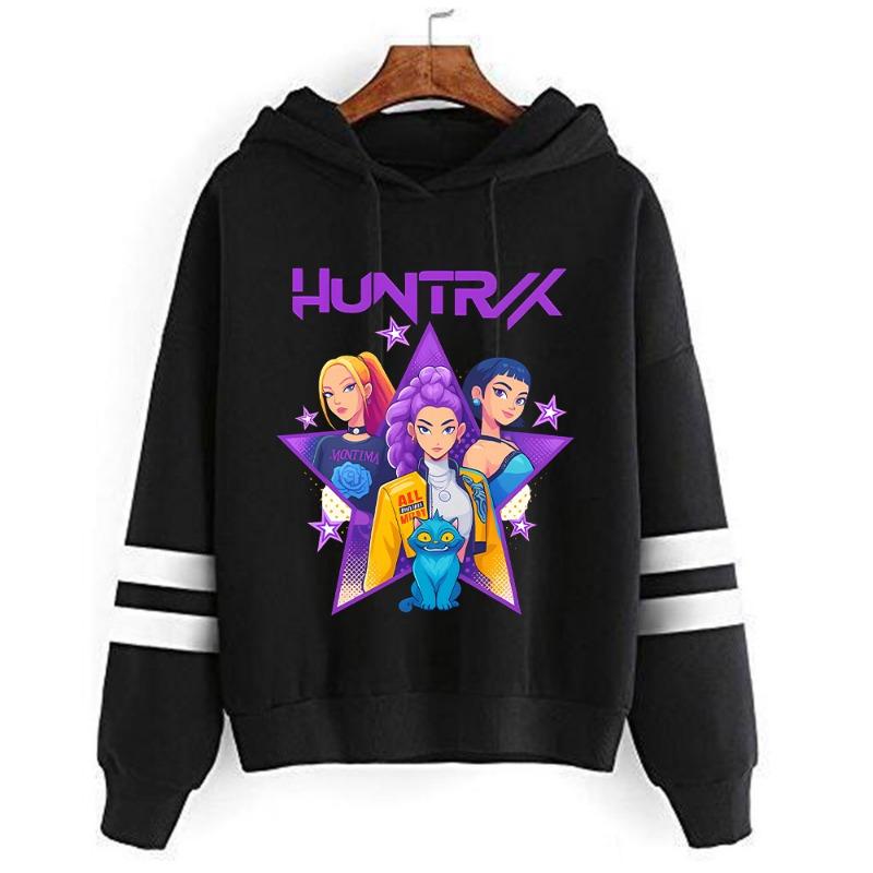 Spring And Autumn Women's Hoodies Demon Hunter Anime Pattern 3D Print Girl Daily Casual Pullover Long Sleeve Sweatshirt Women's Oversized Top Clothing