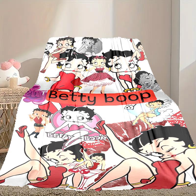 1pc Betty Boop Blanket, Cozy Valentine's Day Blanket, Multi-functional Nap Blanket Available Throughout the Four Seasons