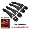 For Nissan Altima 20013-2018 Car Carbon Fiber Style Black Exterior Door Handle Moulding Cover Trim Sticker Decor Accessories